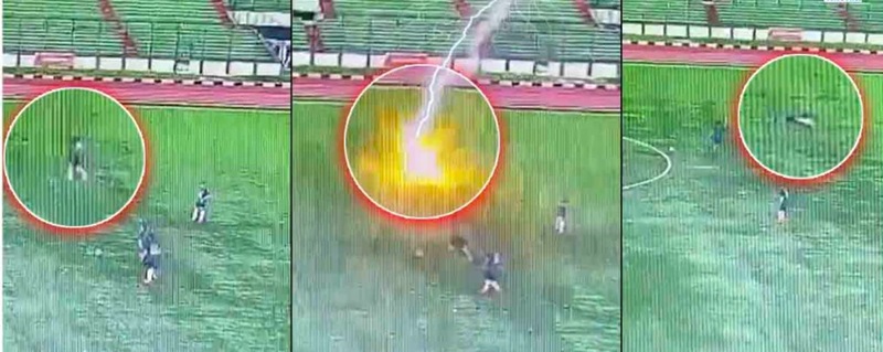 फुटबॉल मैदानावर सामना रंगला असतानाच कोसळली वीज, खेळाडूचा जागीच मृत्यू