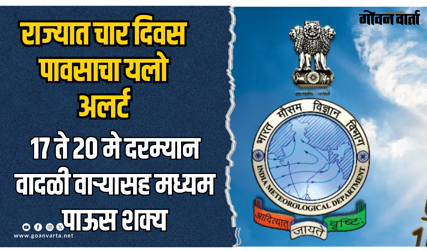 राज्यात चार दिवस पावसाचा यलो अलर्ट