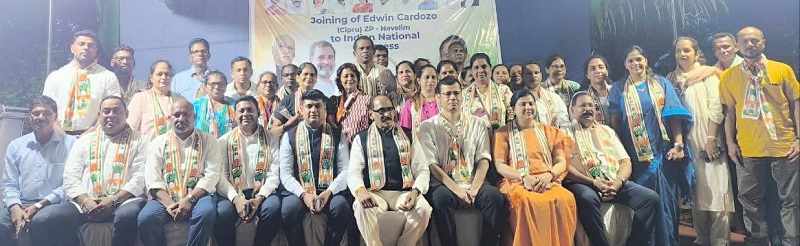 जिल्हा पंचायत सदस्य एडविन कार्दोज यांचा काँग्रेसमध्ये प्रवेश