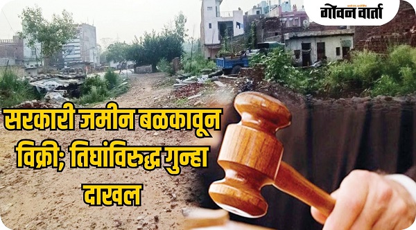 सरकारी जमीन बळकावून विक्री; तिघांविरुद्ध गुन्हा दाखल