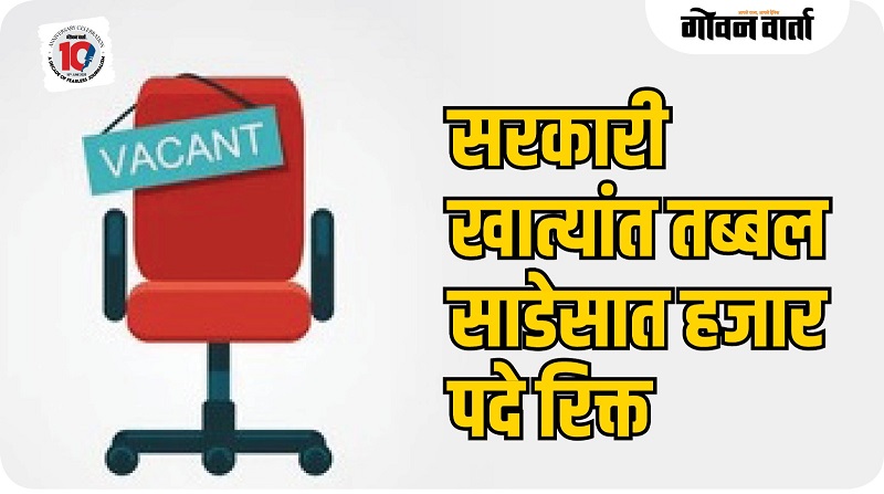 विविध सरकारी खात्यांत ७,५९१ पदे रिक्त