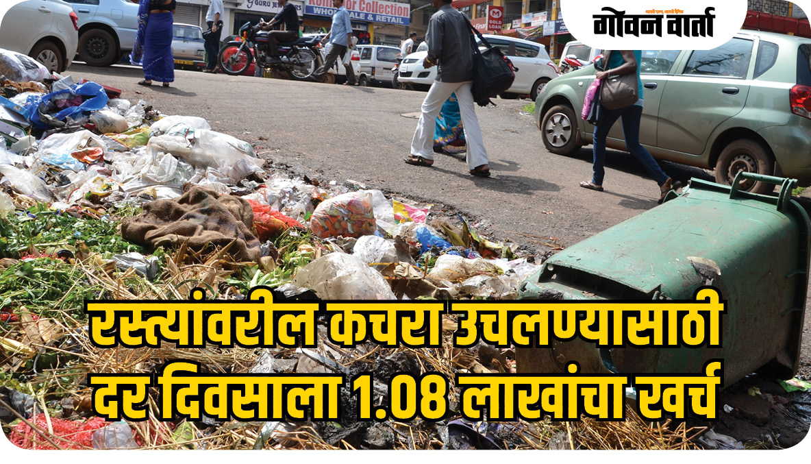 रस्त्यांवरील कचरा उचलण्यासाठी दर दिवसाला १.०८ लाखांचा खर्च