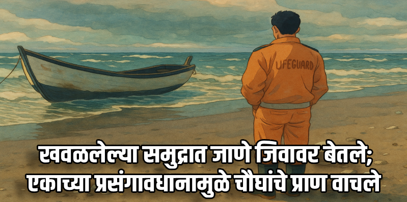 वागातोरमध्ये मच्छीमारांची होडी उलटली; लाईफ जॅकेटमुळे वाचले चार जणांचे प्राण