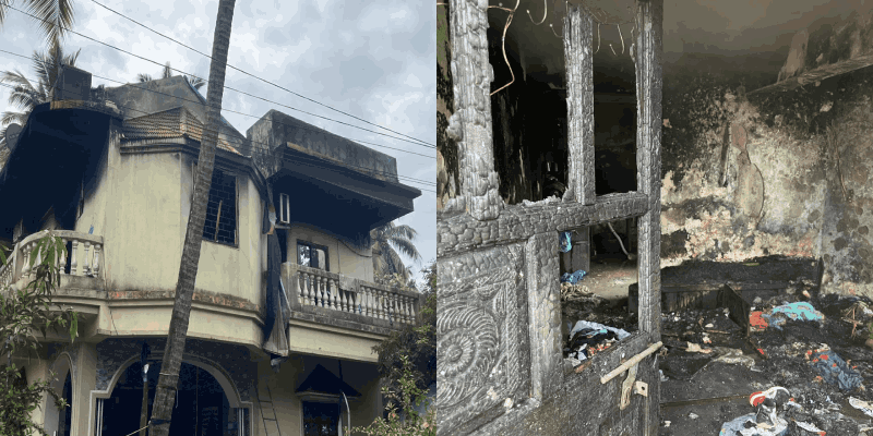 गिरीत बंगल्याला भीषण आग; पाच लाखांचे नुकसान