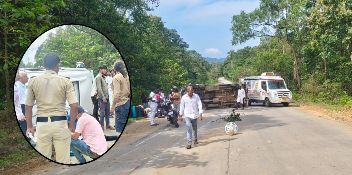 कर्नाटक : बंगळुरूहून गोव्यात येणारे वाहन रामनगर येथे पलटी, चालक गंभीर जखमी