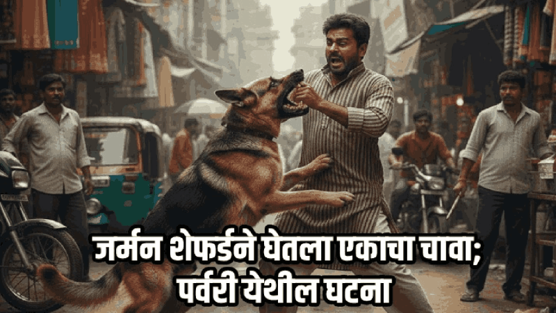 जर्मन शेफर्ड बनला आक्रमक; केला शेजाऱ्यावर हल्ला