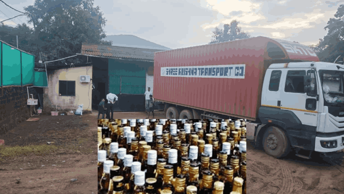 गुन्हा शाखेची मोठी कारवाई : उसगावात २ कंटेनर, दारू  मिळून कोटीचा ऐवज जप्त