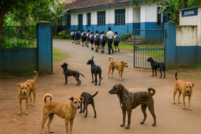 शाळांनी भटक्या कुत्र्यांपासून विद्यार्थ्यांचे संरक्षण करावे !