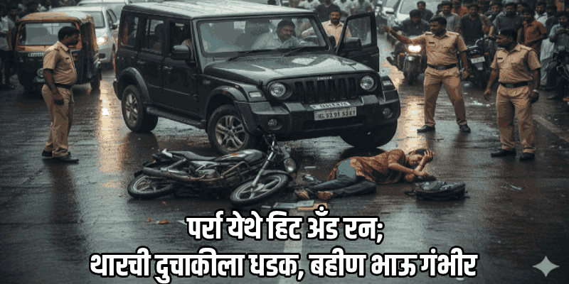 पर्रा येथे भरधाव थारची दुचाकीला धडक; भावंडे गंभीर, चालक मोपाच्या दिशेने फरार