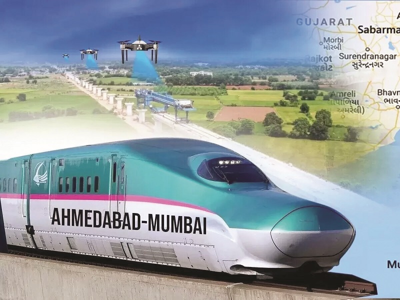 मुंबई-अहमदाबाद बुलेट ट्रेनचे काम प्रगतीपथावर