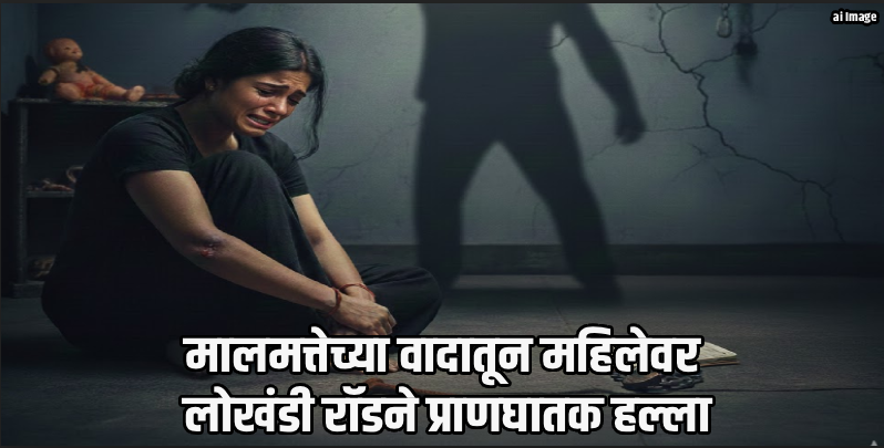 मालमत्तेच्या वादातून महिलेवर लोखंडी रॉडने प्राणघातक हल्ला