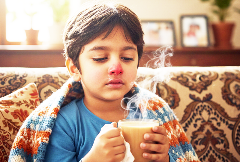 थंडी आली  नाक खसखसले!