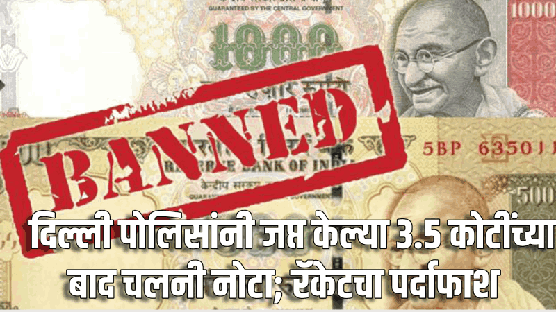 बाद चलनी नोटा विनिमय रॅकेटचा पर्दाफाश : दिल्ली पोलिसांनी ३.५ कोटींच्या नोटा केल्या जप्त