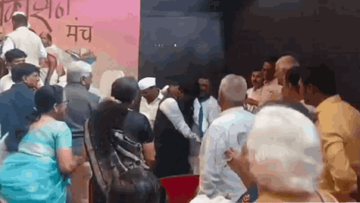 मराठी साहित्य संमेलनाच्या कार्याध्यक्षांना फासले काळे; संशयिताला पोलिसांनी घेतले ताब्यात