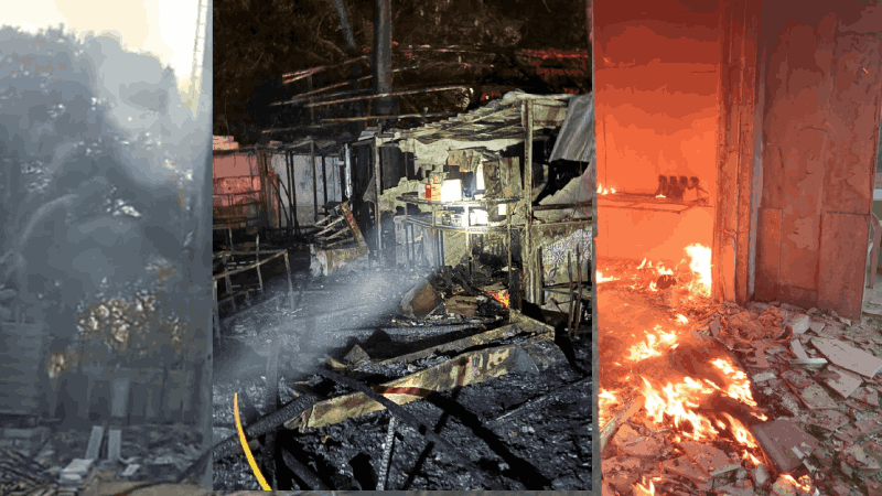 बार्देशात दोन आगीच्या दुर्घटना : पर्वरीतील ‘घरान’ रेस्टॉरंट जळून भस्मसात; ४५ लाखांचे नुकसान