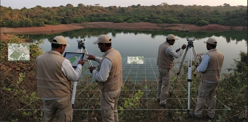 शनिवारी तलाव ते प्रस्तावित जागेपर्यंत गुगल इमेजरीसह संयुक्त तांत्रिक पाहणी