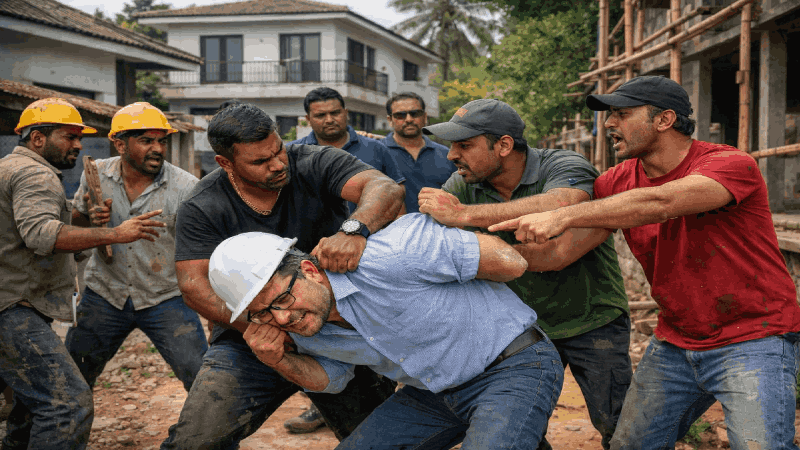 बेकायदेशीर जमाव करत आर्किटेक्टला मारहाण, गुन्हा नोंद