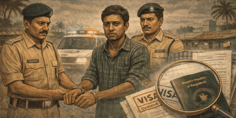 कोरगावात बांगलादेशी नागरिकाचा अवैध मुक्काम; मध्यरात्री छापा टाकून पोलिसांनी ठोकल्या बेड्या