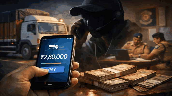 मालवाहतुकीसाठी ट्रक पुरवण्याच्या बहाण्याने एकाची २.८० लाखांची फसवणूक