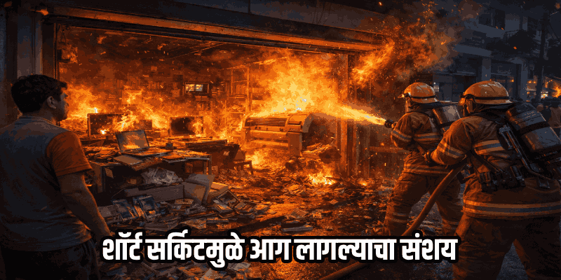 डिचोलीत ग्राफिक डिझाईनच्या दुकानाला भीषण आग; लाखो रुपयांचे साहित्य खाक