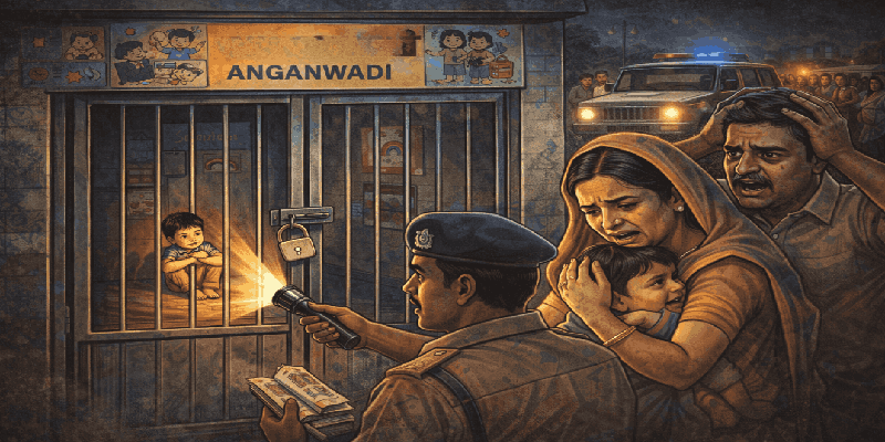 अंगणवाडी कर्मचाऱ्यांचा भयंकर हलगर्जीपणा! चार वर्षांचा चिमुकला रात्रभर वर्गात राहिला