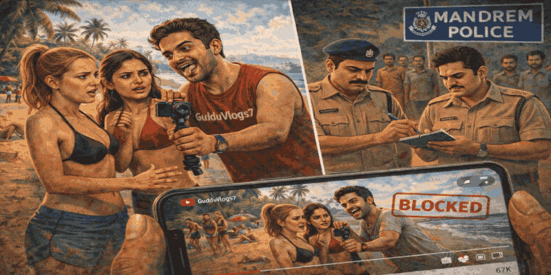 मोरजी समुद्रकिनाऱ्यावर पर्यटकांना त्रास देणाऱ्या युट्युबरवर गुन्हा दाखल