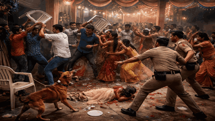 कुत्रा भुंकल्याने लग्न मंडपातच मारामारी; लग्नही झाले रद्द