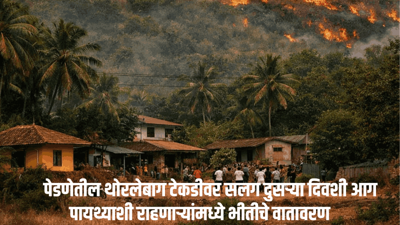 पेडणेतील थोरलेबाग टेकडीवर सलग दुसऱ्या दिवशी आग