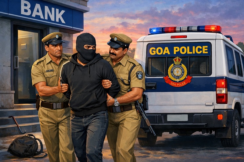 वास्को पोलिसांच्या गस्तीमुळे फसला बँकेत चोरीचा प्रयत्न