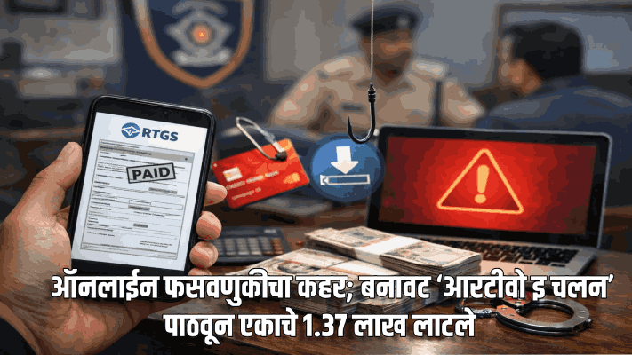ऑनलाईन फसवणुकीचा कहर; बनावट ‘आरटीओ इ चलन’ पाठवून एकाचे १.३७ लाख लाटले