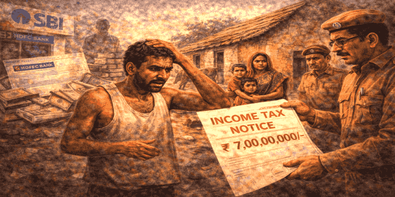 बँकत दमडी नाही, पण आयकर विभागाची पाठवली ७ कोटींची नोटीस