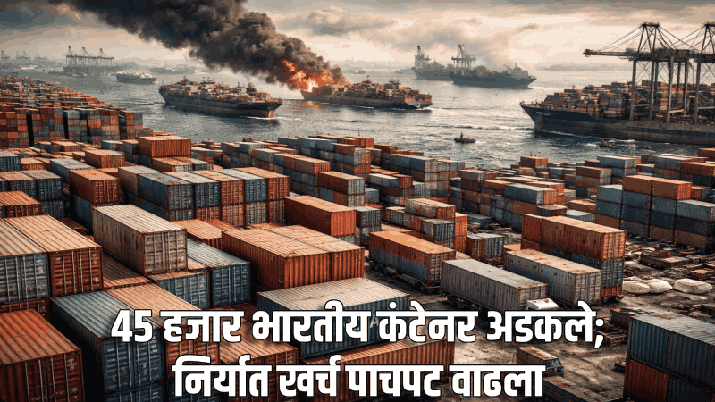 युद्धाचा फटका; ४५ हजार भारतीय कंटेनर अडकले