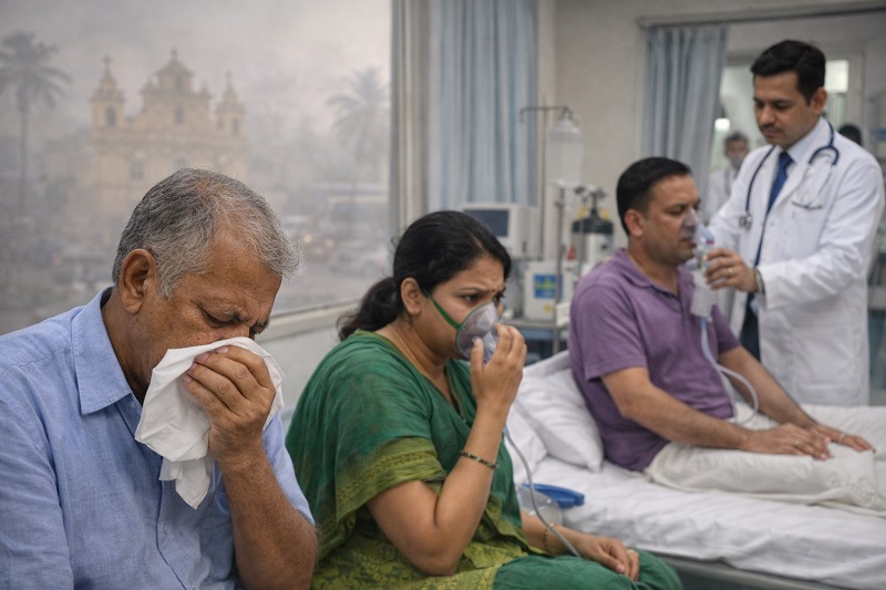 श्वसनाचे आजार असणाऱ्या रुग्णांत ४३ टक्क्यांची वाढ