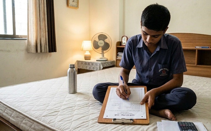 अपघातग्रस्त दहावीच्या विद्यार्थ्याने बेडवर बसून लिहिली उत्तरे...