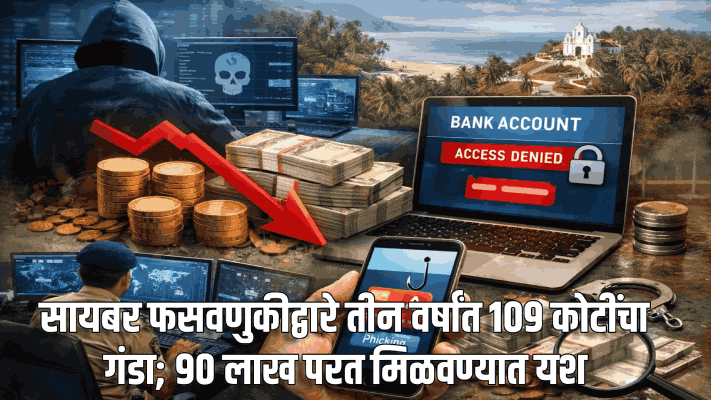 सायबर फसवणुकीद्वारे तीन वर्षांत १०९ कोटींचा गंडा; ९० लाख परत मिळवण्यात यश
