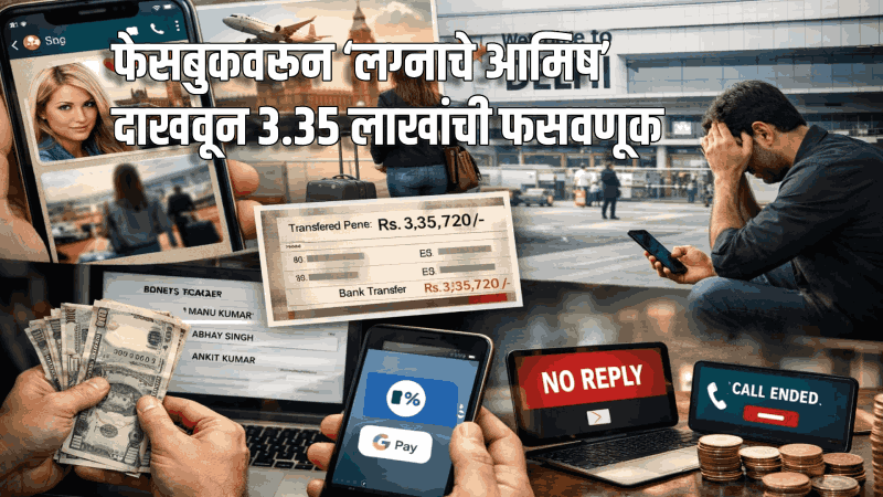 फेसबुकवरून ‘लग्नाचे आमिष’ दाखवून ३.३५ लाखांची फसवणूक