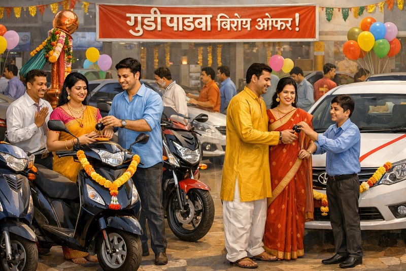 गुढीपाडव्याच्या मुहूर्तावर वाहन खरेदीचा धुमधडाका