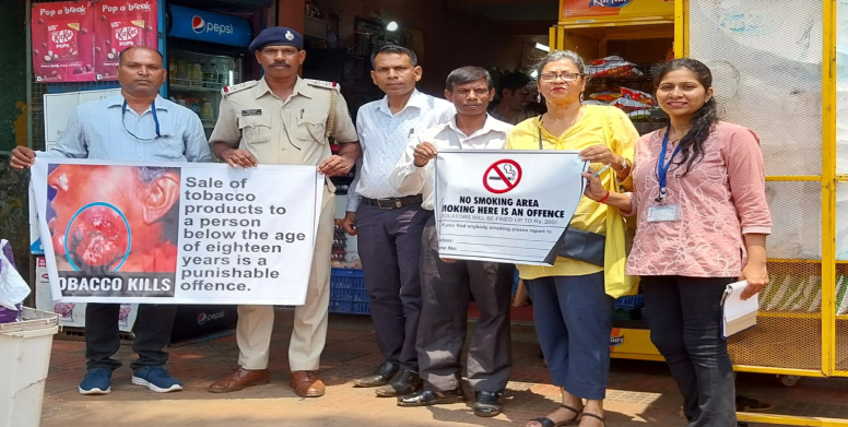 बाळ्ळी येथे 'कोटपा' कायद्यांतर्गत ११ जणांवर कारवाई; २,२०० रुपयांचा दंड वसूल