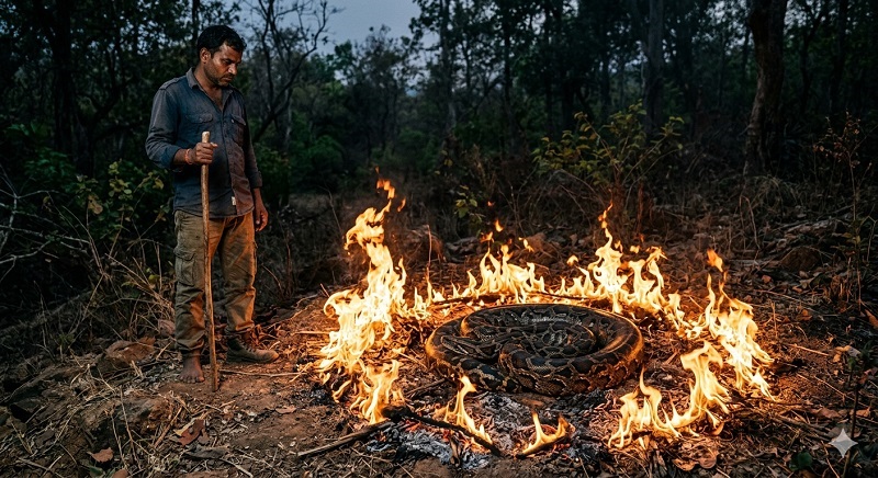 कांदोळीत जिवंत अजगराला जाळणाऱ्यावर गुन्हा दाखल