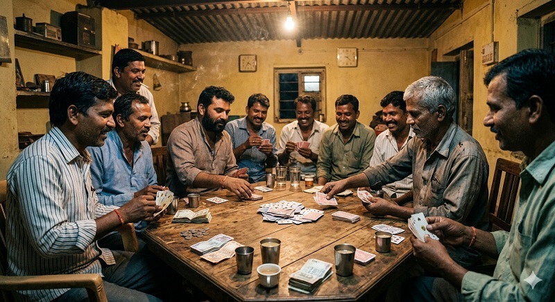 होंडा-सत्तरी येथील जुगारअड्ड्यावर छापा टाकून ९ जणांना अटक