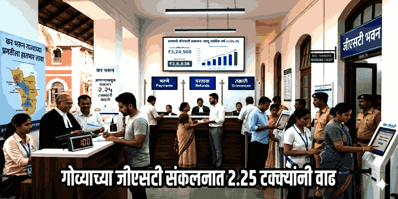 गतवर्षीच्या तुलनेत गोव्याच्या जीएसटी संकलनात २.२५ टक्क्यांनी वाढ