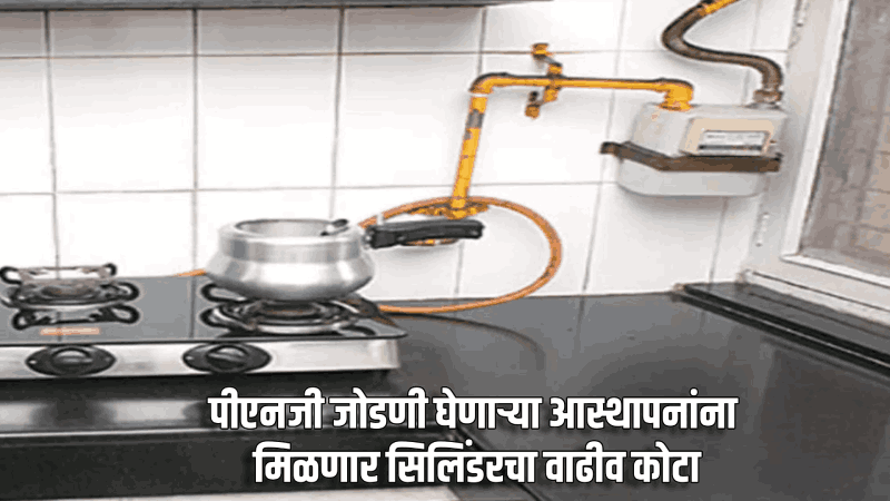 पीएनजी जोडणी घेणाऱ्या आस्थापनांना मिळणार सिलिंडरचा वाढीव कोटा