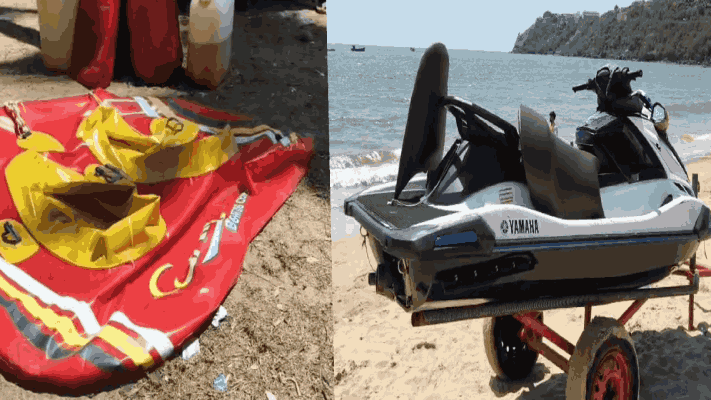 बायणा समुद्रकिनाऱ्यावर स्पोर्ट्स उपकरणांची तोडफोड