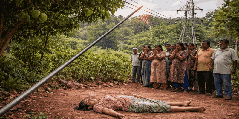 स्टील पाईपच्या सहाय्याने आंबे काढताना वीज वाहिनीला स्पर्श; महिलेचा जागीच मृत्यू