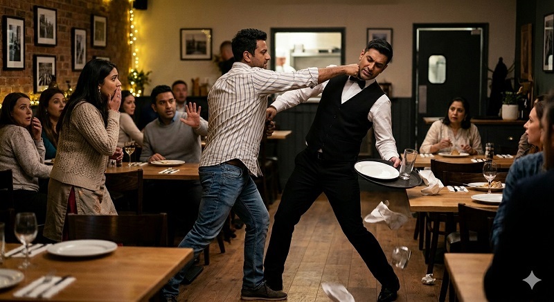 शापोरात दारूचे थेंब अंगावर पडल्याच्या वादातून ग्राहक- वेटरांमध्ये हाणामारी