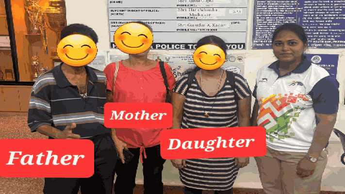 हरवलेल्या मुलीला वेर्णा पोलिसांनी केले कुटुंबीयांच्या स्वाधीन