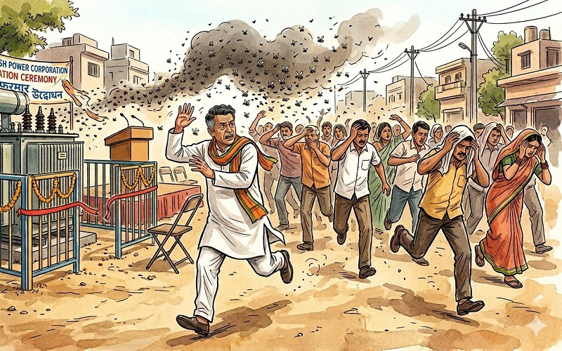 लाटंबार्से येथे आमदारांसह स्थानिकांवर मधमाशांचा हल्ला