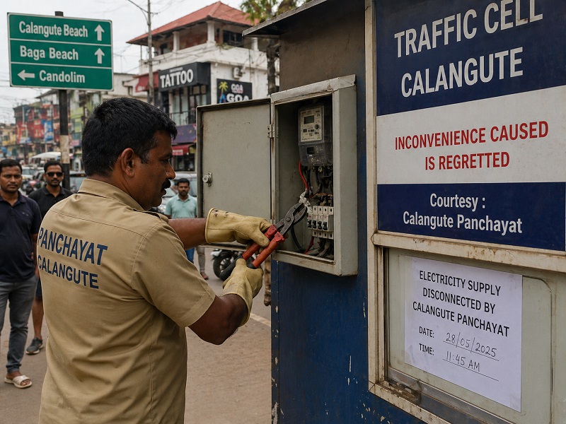 कळंगुट वाहतूक सेलचा वीज पुरवठा पूर्ववत