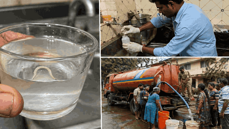 म्हाऊस-वाळपई येथे स्थानिकाच्या नळाच्या पाण्यात ‘टेपवर्म’सदृश्य जीव; परिसरात घबराट