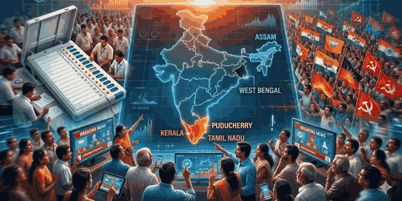 विधानसभा निवडणूक : आसाममध्ये भाजप आघाडीवर, पश्चिम बंगालमध्ये चुरशीची लढत